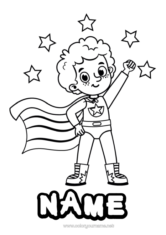 Colouring page to print Disguise Dad Hero Carnival Mardi Gras