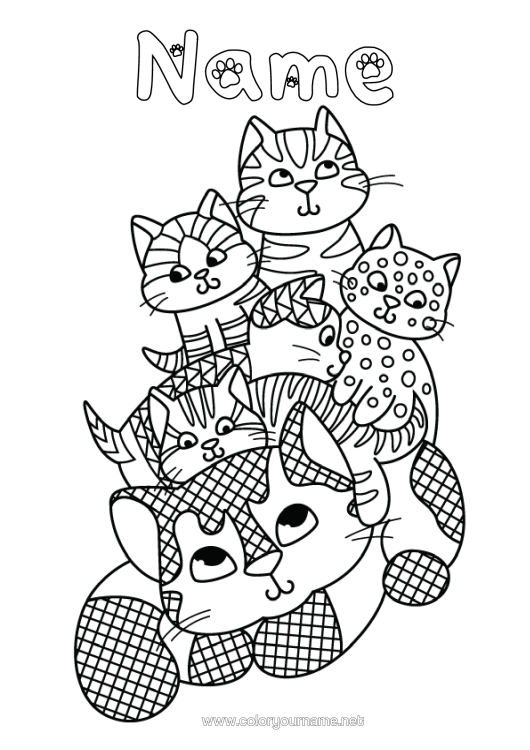 Colouring page to print Mandala Mum Grandma Animal Sister Brother