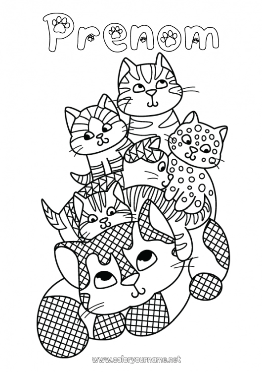 Coloriage à imprimer Mandala Maman Mamie Animal Soeur Frère