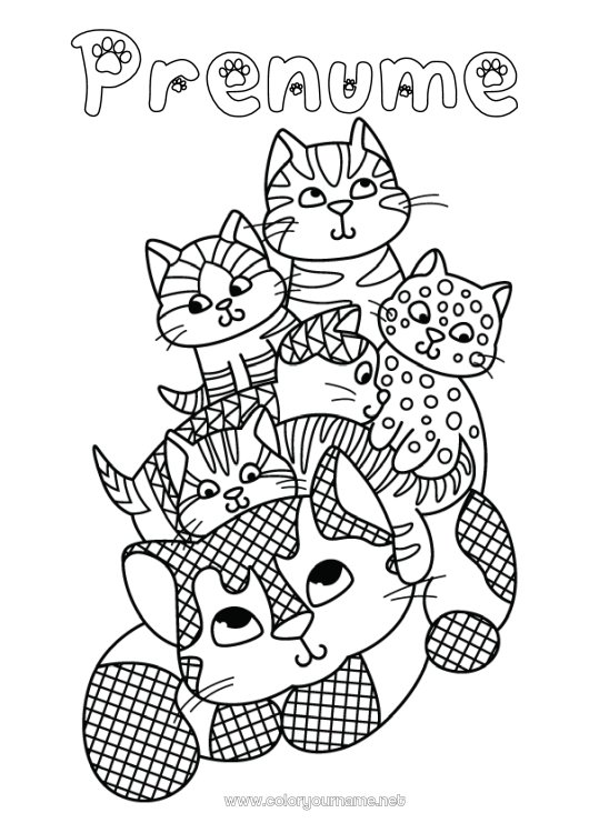 Pagină de colorat de imprimat Mandala Mama Bunica Animal Sora Frate