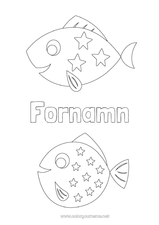 Färgläggningssida att skriva ut Barnaktiviteter Fisk Aprilskämt Marina djur eller vattenlevande djur