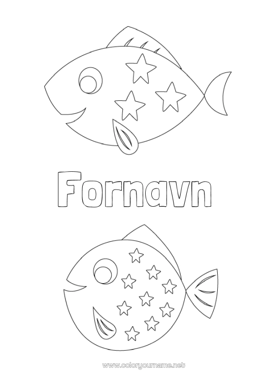 Fargeleggingssiden til utskrift Barnaktiviteter Fisk Aprilspøk Marin eller akvatisk dyr