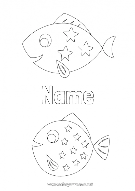 Coloring page to print Children's activities Fish April Fools' Day Marine or aquatic animals