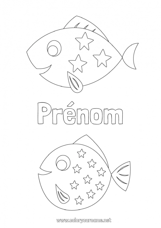 Coloriage à imprimer Activités enfants Poisson Poisson d'avril Animaux marins ou aquatique