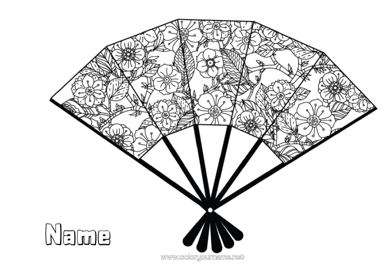 Colouring page to print Japan Complex Colouring Pages