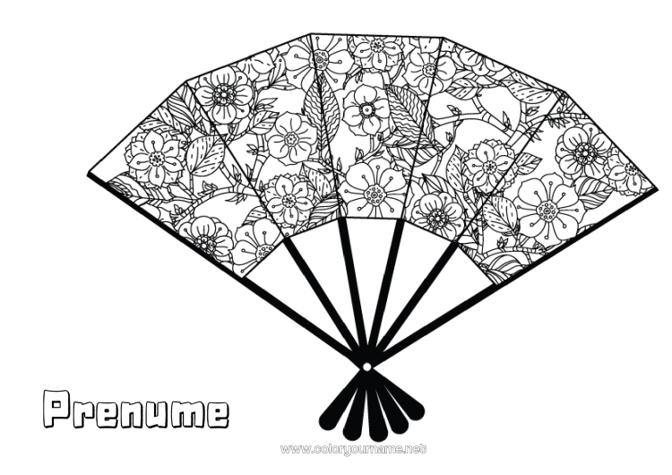 Pagină de colorat de imprimat Japon Desene de colorat complexe