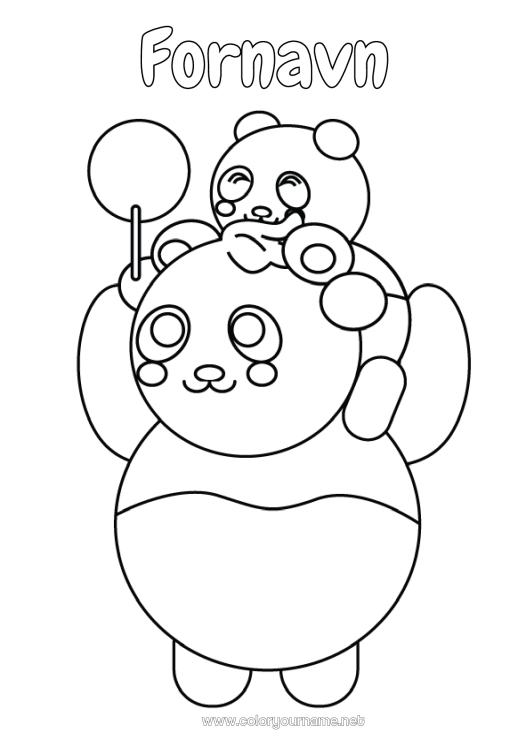Fargeleggingssiden til utskrift Pappa Dyr Panda Andre dyr i verden