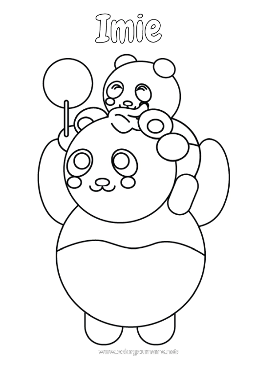 Kolorowanka do wydruku Tata Zwierzę Panda Inne zwierzęta świata