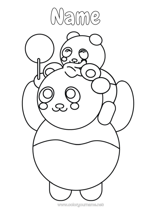 Colouring page to print Dad Animal Panda Other Animals Of The World