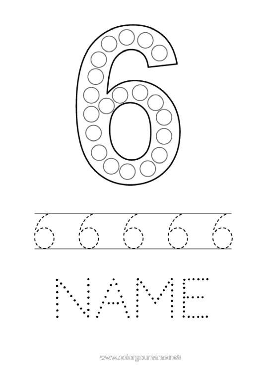 Colouring page to print Figure Children's Activities Spot Markers Six
