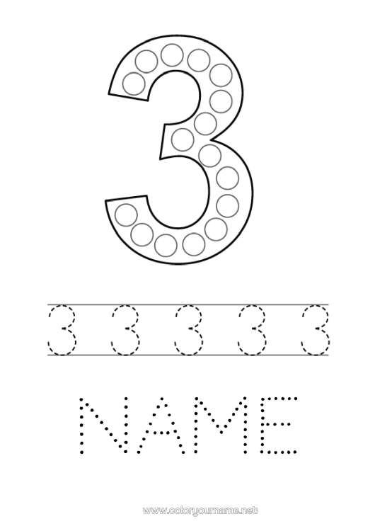 Colouring page to print Figure Children's Activities Spot Markers Three