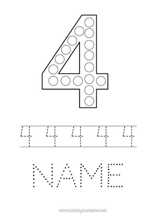 Colouring page to print Figure Children's Activities Spot Markers Four