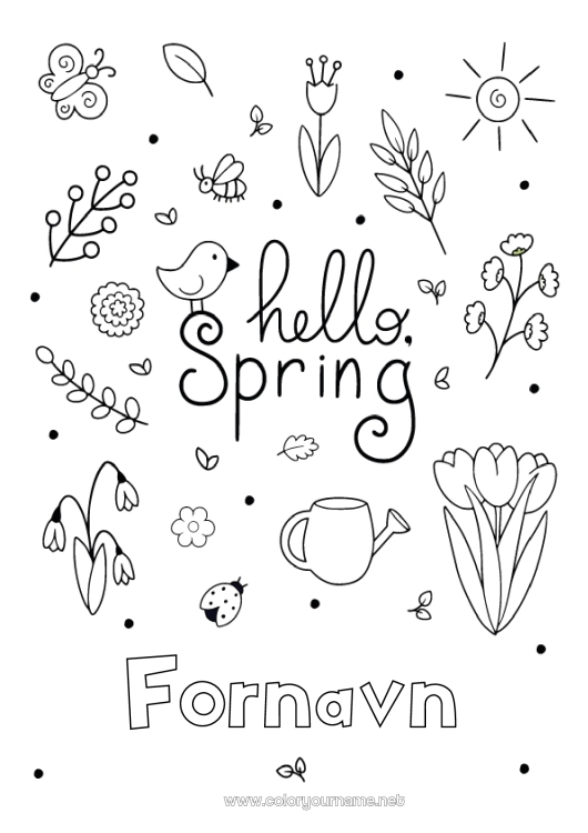 Fargeleggingssiden til utskrift Blomster Vår