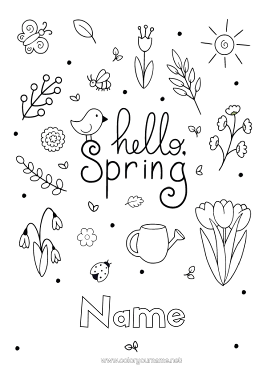 Colouring page to print Flowers Spring