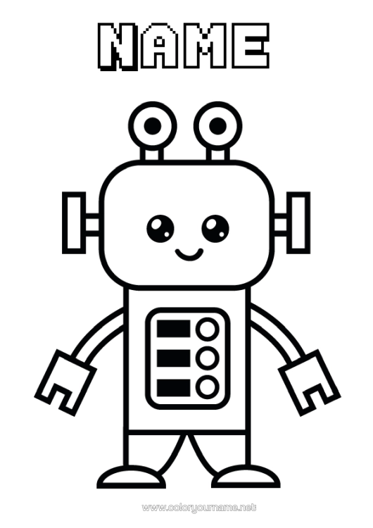 Colouring page to print Cute Robot