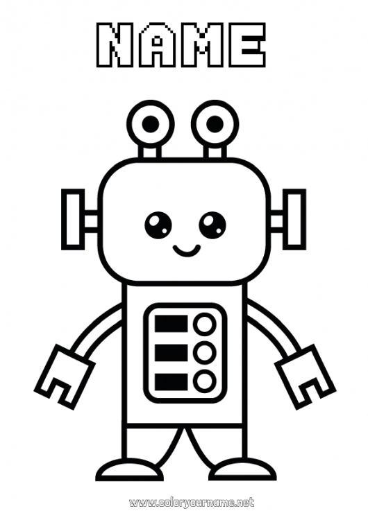 Coloring page to print Cute Robot