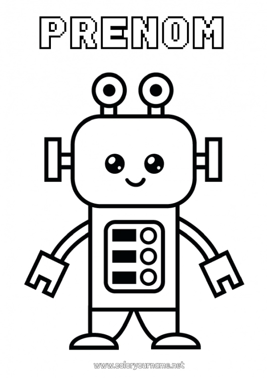 Coloriage à imprimer Mignon Robot