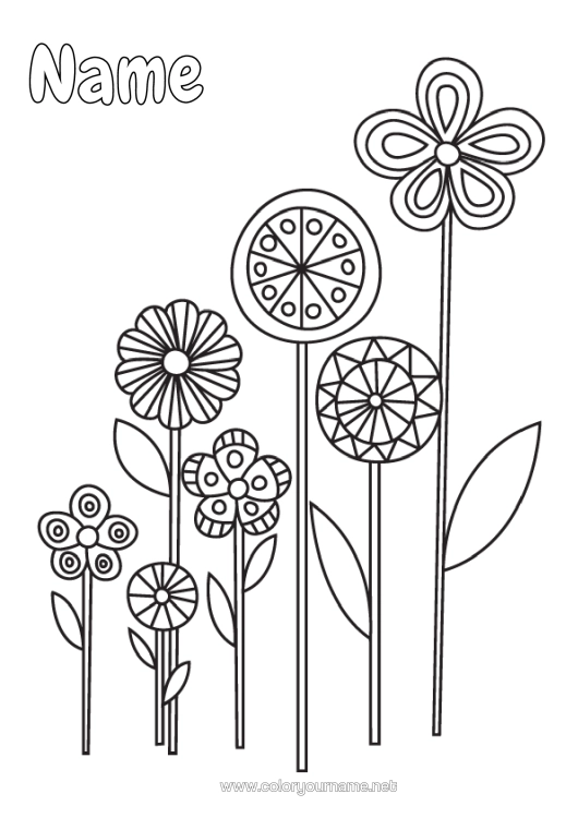 Colouring page to print Flowers Spring