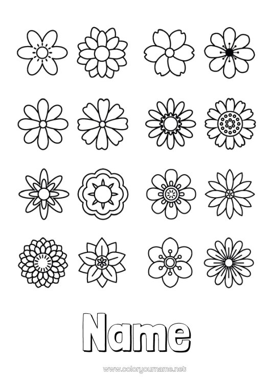 Colouring page to print Flowers Spring Children's Activities
