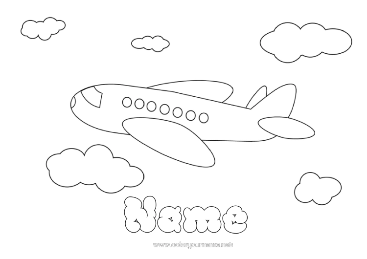 Colouring page to print Aeroplane Vehicles Aerial Vehicles