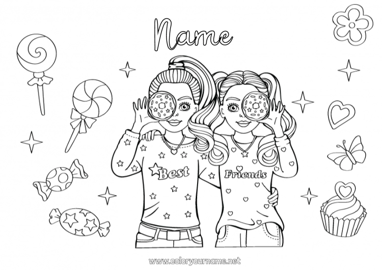 Coloring page to print Sweets Friend Treats Lollipop