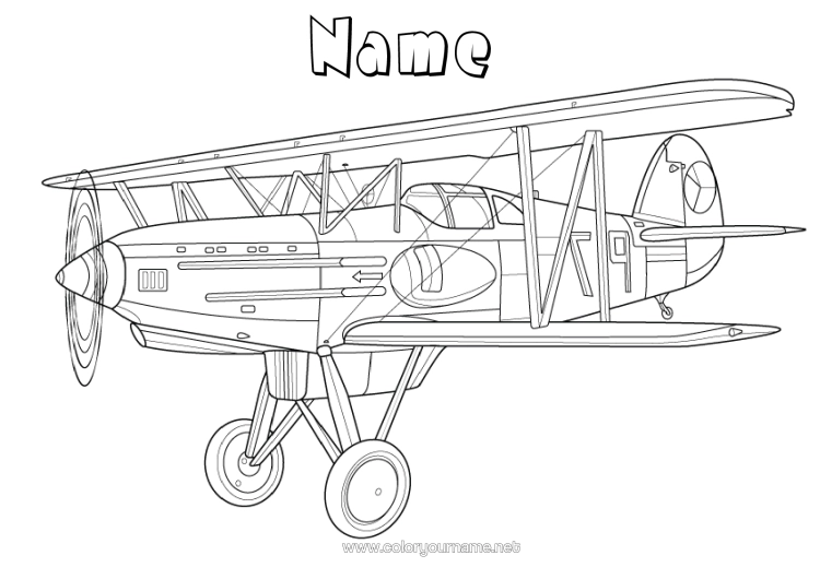 Colouring page to print Aeroplane Vehicles Aerial Vehicles