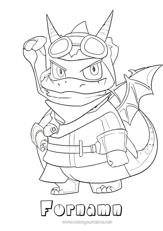 Färgläggningssida att skriva ut Monster Hjälte Pokémon Manga Ninja