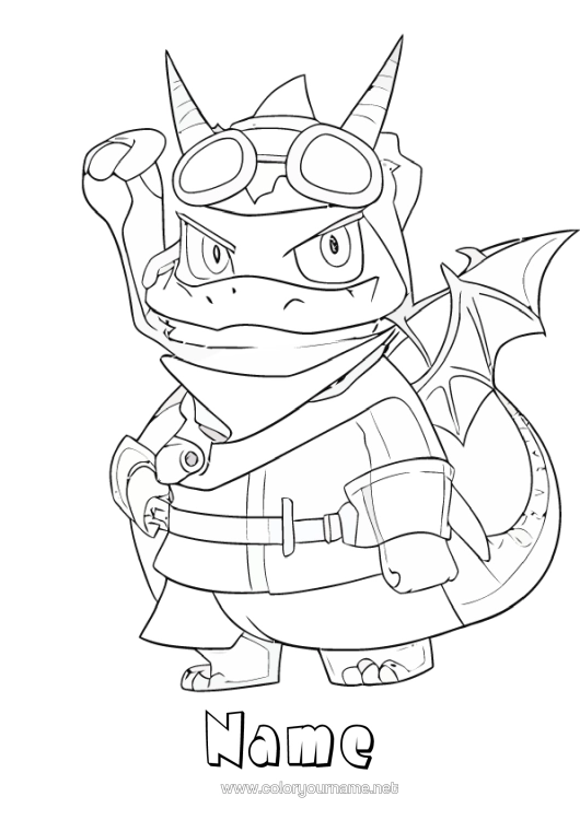 Colouring page to print Monster Hero Pokémon Manga Ninja