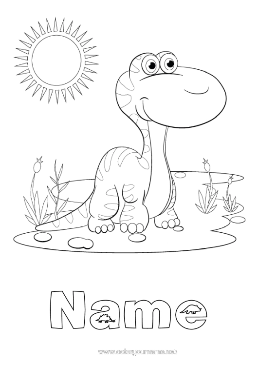 Colouring page to print Dinosaurs Animal