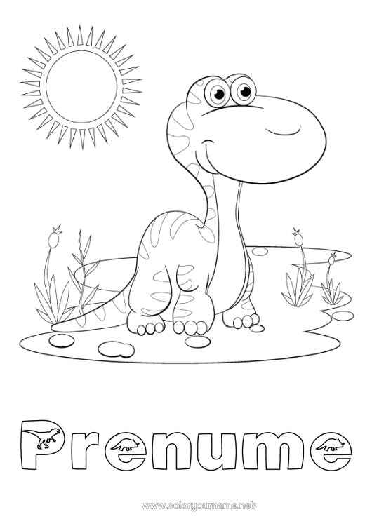 Pagină de colorat de imprimat Dinozauri Animal