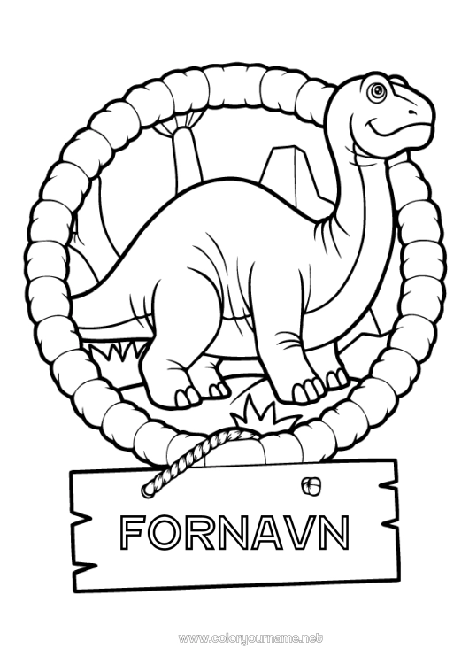 Fargeleggingssiden til utskrift Dinosaurer Dyr