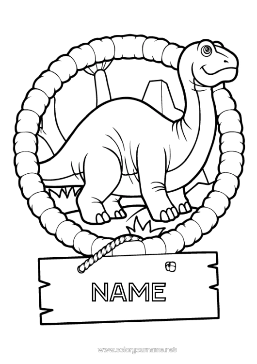 Colouring page to print Dinosaurs Animal