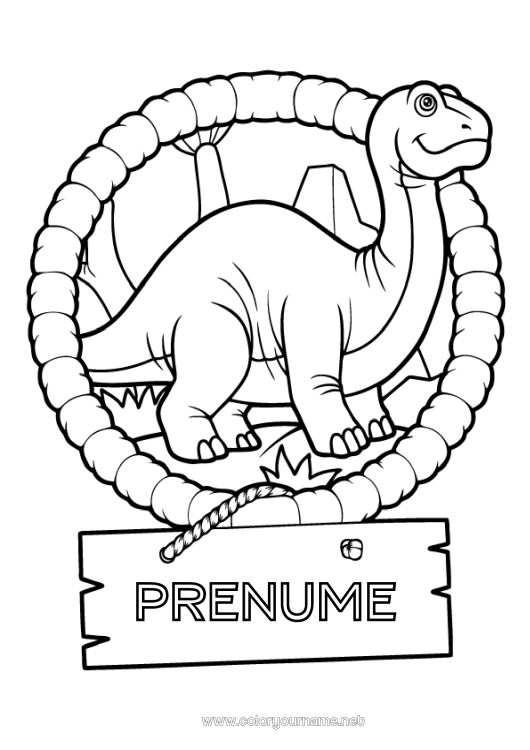 Pagină de colorat de imprimat Dinozauri Animal