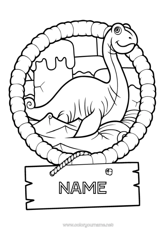 Colouring page to print Dinosaurs Animal