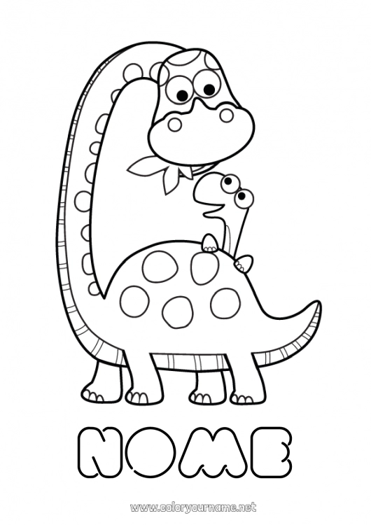 Página de desenho para imprimir Dinossauros Eu te amo Animal