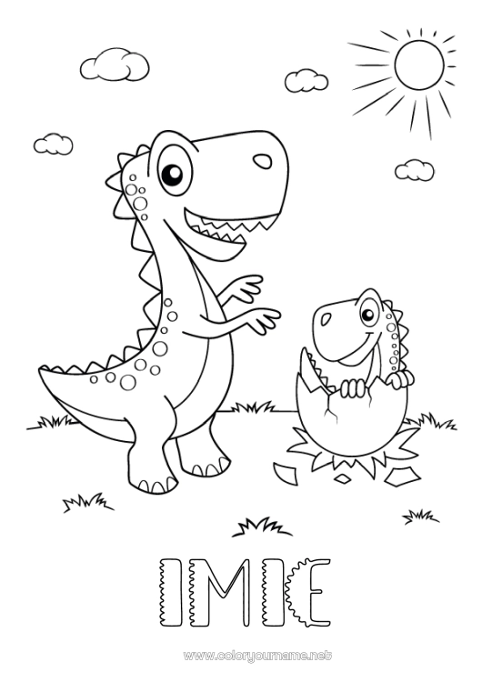 Kolorowanka do wydruku Dinozaury Zwierzę Tyranozaur
