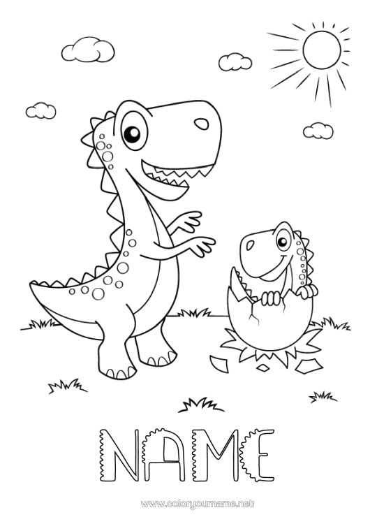 Colouring page to print Dinosaurs Animal Tyrannosaurus