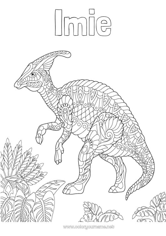 Kolorowanka do wydruku Spokojny i zen Mandala Dinozaury Zwierzę