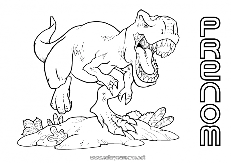 Coloriage à imprimer Dinosaures Animal Tyrannosaure