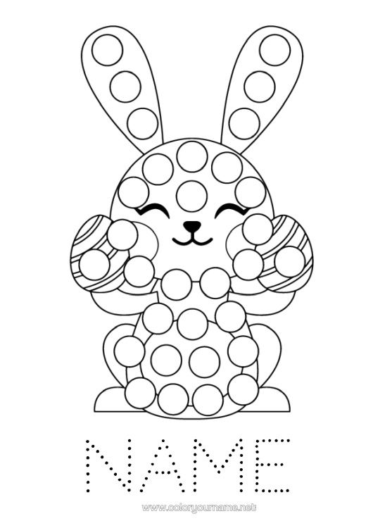 Colouring page to print Rabbit Children's Activities Animal Spot Markers Easy Colouring Pages Forest Animals