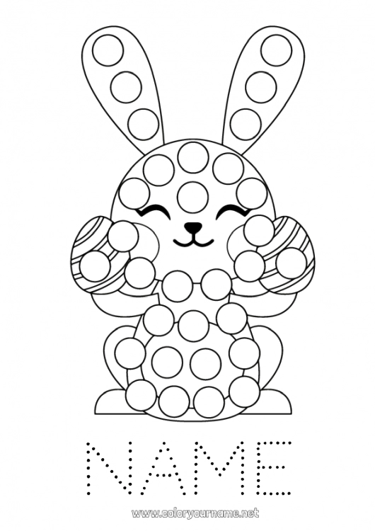 Coloring page to print Bunny Children's activities Animal Dot markers Easy coloring pages Forest animals