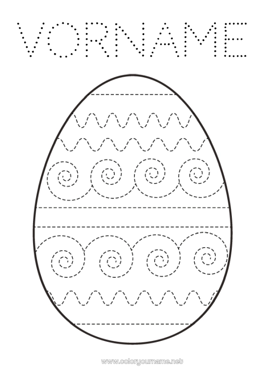 Malvorlage zum Ausdrucken Frühling Kinderaktivitäten Ostereier Ostern Großes Osterei Einfache Ausmalbilder