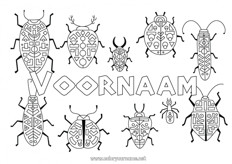 Kleurplaat om af te drukken Dier Egypte Complex Kleurplaten Insecten