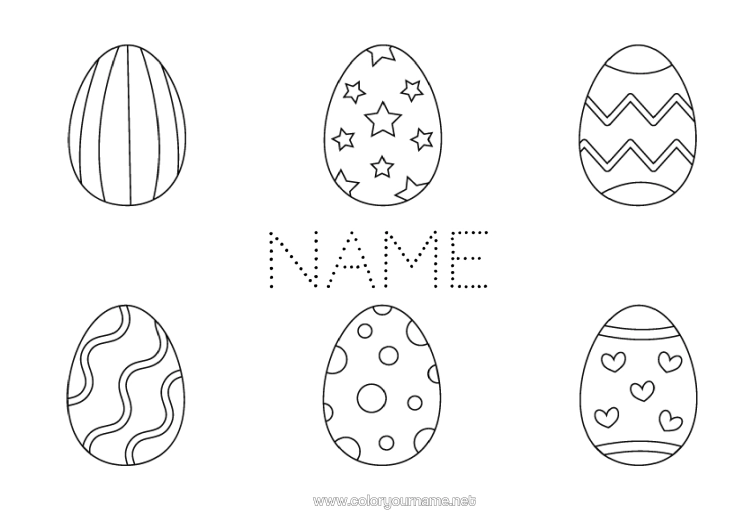 Colouring page to print Children's Activities Easter Eggs Easter Easy Colouring Pages