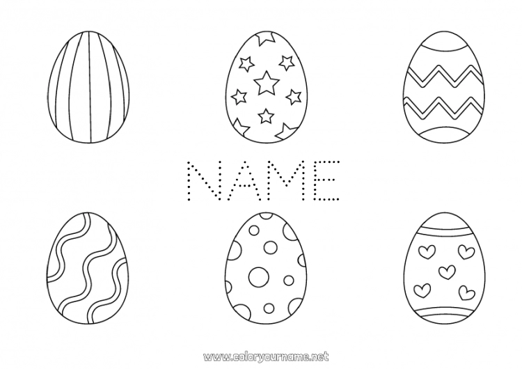 Coloring page to print Children's activities Easter eggs Easter Easy coloring pages