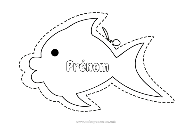 Coloriage à imprimer Activités enfants Poisson Poisson d'avril Coloriages faciles Animaux marins ou aquatique