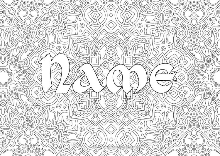 Colouring page to print Mandala St Patrick's Day Decorated Name Triskelion Complex Colouring Pages Celtic Decorative Background
