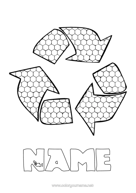 Colouring page to print Ecology Arrow