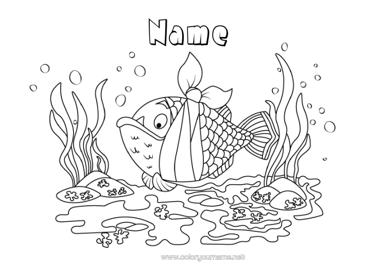 Colouring page to print Ill Sea Ecology Animal Fish Marine Or Aquatic Animals
