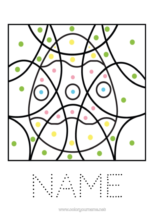 Colouring page to print Magic Colouring Books Children's Activities Easter Large Easter Egg Easy Colouring Pages